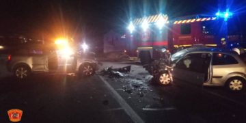 Cinco jóvenes de entre 19 y 23 años resultan heridos tras chocar con sus vehículos en la carretera TO-2515 de Toledo