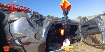 Dos personas resultan heridas tras salirse de la vía el vehículo en el que circulaban por la autovía A-5 en la provincia de Toledo