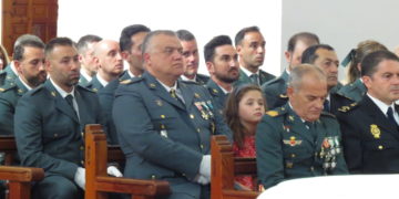 La Guardia Civil honra en una misa en la Iglesia de la Asunción a su patrona, la Virgen del Pilar