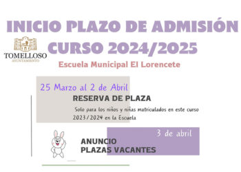 Abre el proceso de admisión para la Escuela Infantil Lorencete de Tomelloso hasta el próximo 2 de abril para niños y niñas de 0 a 3 años