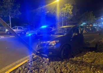 Detenido un hombre al acabar con el vehículo robado que conducía dentro de la rotonda del Quijote Azteca de Ciudad Real