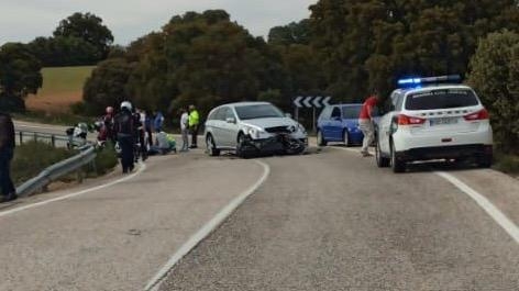Un herido tras el choque entre un turismo y una motocicleta en la carretera CM-3115 que une Argamasilla de Alba con Ruidera