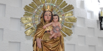 Suspendida por la lluvia la procesión de la Virgen del Pilar por las calles de su barrio de Tomelloso