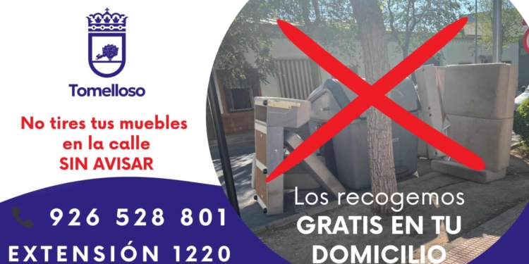 El Ayuntamiento de Tomelloso recoge tus muebles de manera gratuita en tu domicilio: casi 500 en lo que va de año