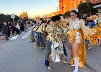 La «Peña Harúspices», primer premio en el Desfile Comarcal de Carnaval de Malagón 2026 con su espectáculo «Romeo y Julieta»