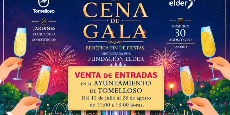 A la venta en el Ayuntamiento de Tomelloso las entradas para la Cena de Gala de la Feria y Fiestas 2026 a beneficio de Fundación Elder